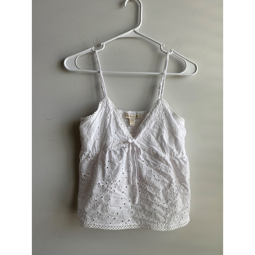 Women’s White Eyelet Camisole Tank Top